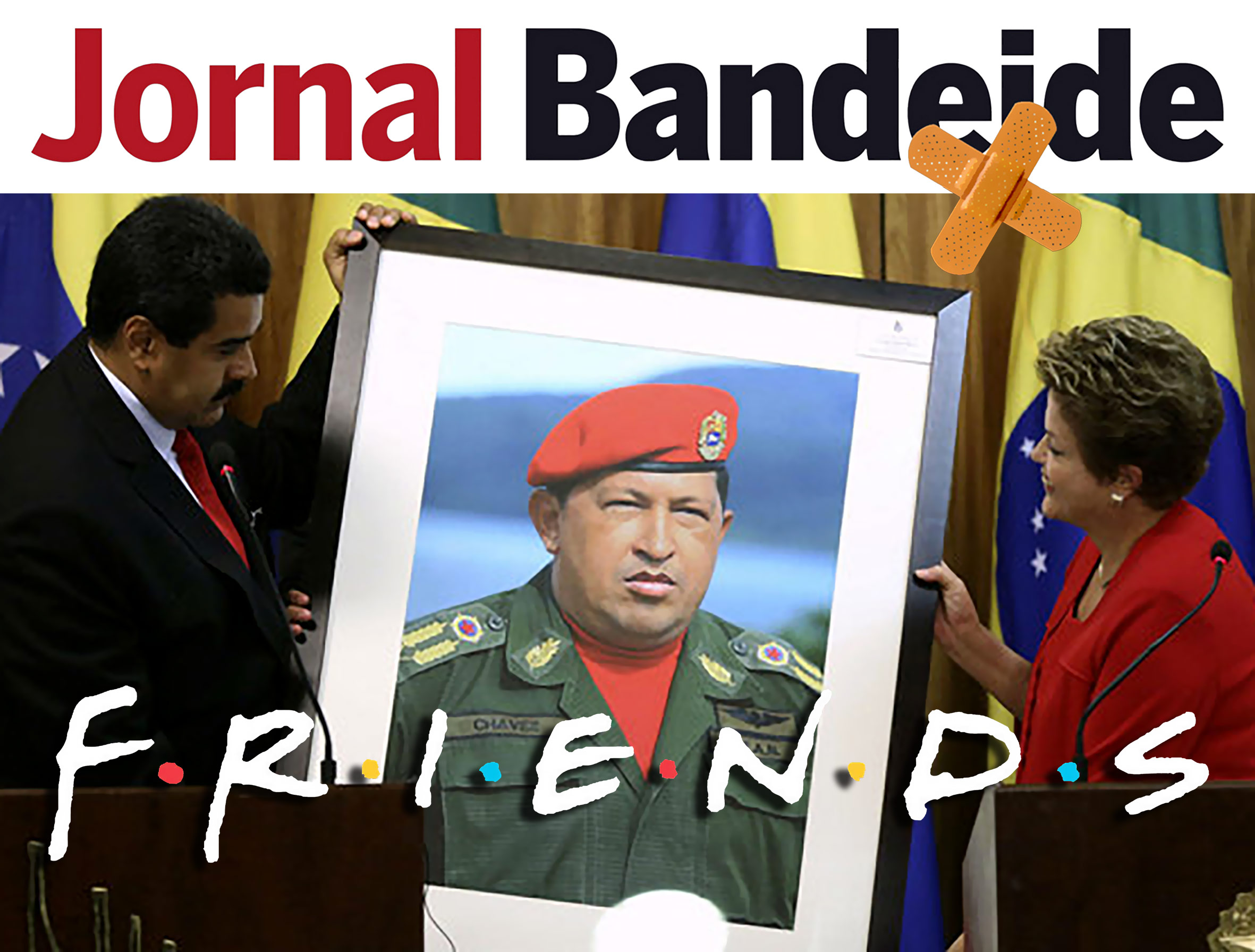 Nicolas-Maduro-presidente-da-Venezuela-presenteia-presidente-Dilma-Rousseff-com-uma-imagem-do-falecido-coronel-Hugo-Chavez-size-598